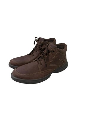 Clarks Men's Bradley Mid Oxford Boot, Brown Tumbled Leather Size 10.5 M