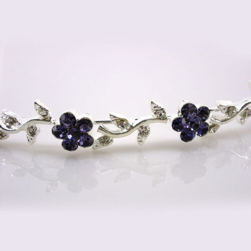 Headband Bridal Flower Girl Purple Crystal Headband Tiara For Women - Picture 1 of 1