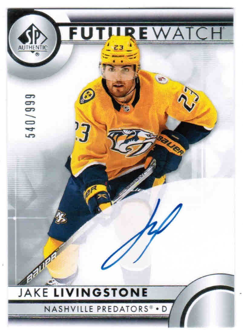 23/24 2023 SP AUTHENTIC JAKE LIVINGSTONE 149 FUTURE WATCH AUTOGRAPH AUTO RC /999