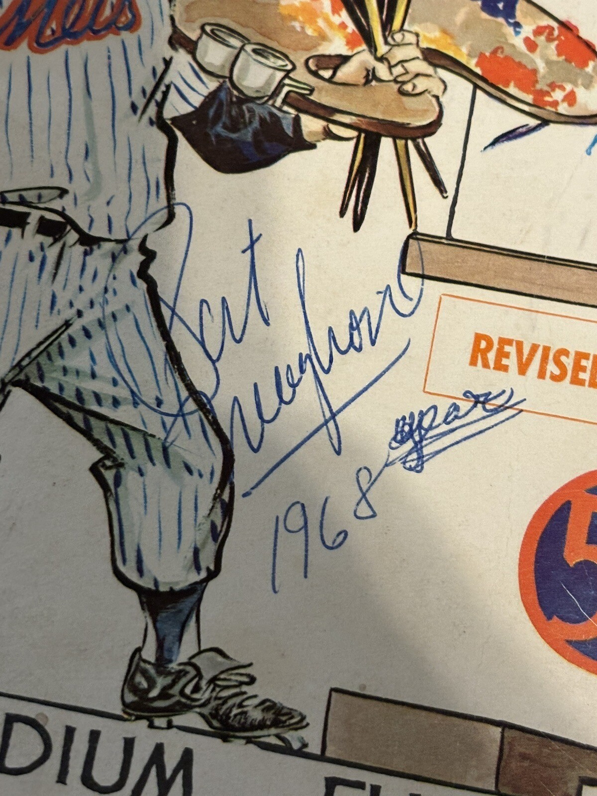 1968 New York Mets Year Book Yearbook Shea Stadium Signed/Writing On