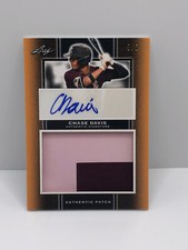 Chase Davis 2019 Leaf Perfect Game GU Jersey Patch Auto Orange #5/5 BOOKEND