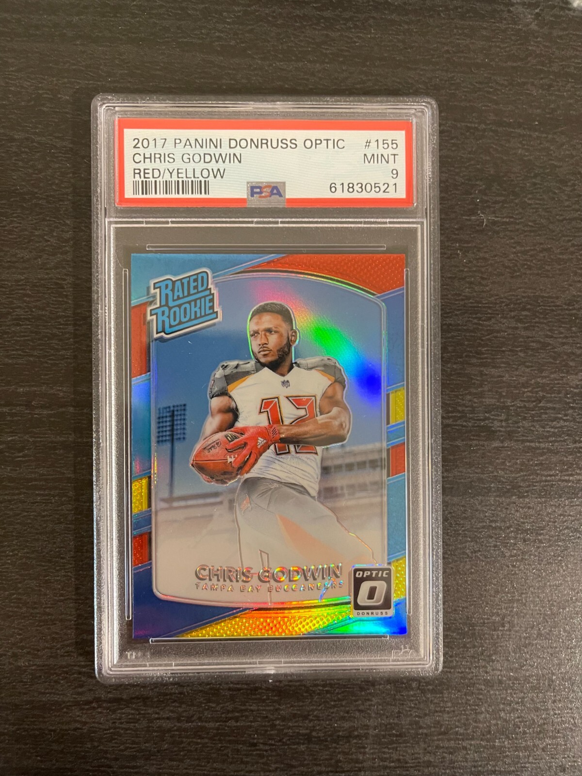 2017 Chris Godwin Panini Donruss Optic Rated Rookie Red/Yellow #155 PSA 9