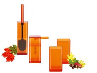  Cubo Clear Orange 4 Tlg Badset Rechteckiges, transparentes Design