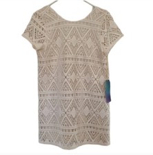 Show Me Your MuMu Sz S Beige Tallulah Crochet Low Back Beach Vacation Mini Dress