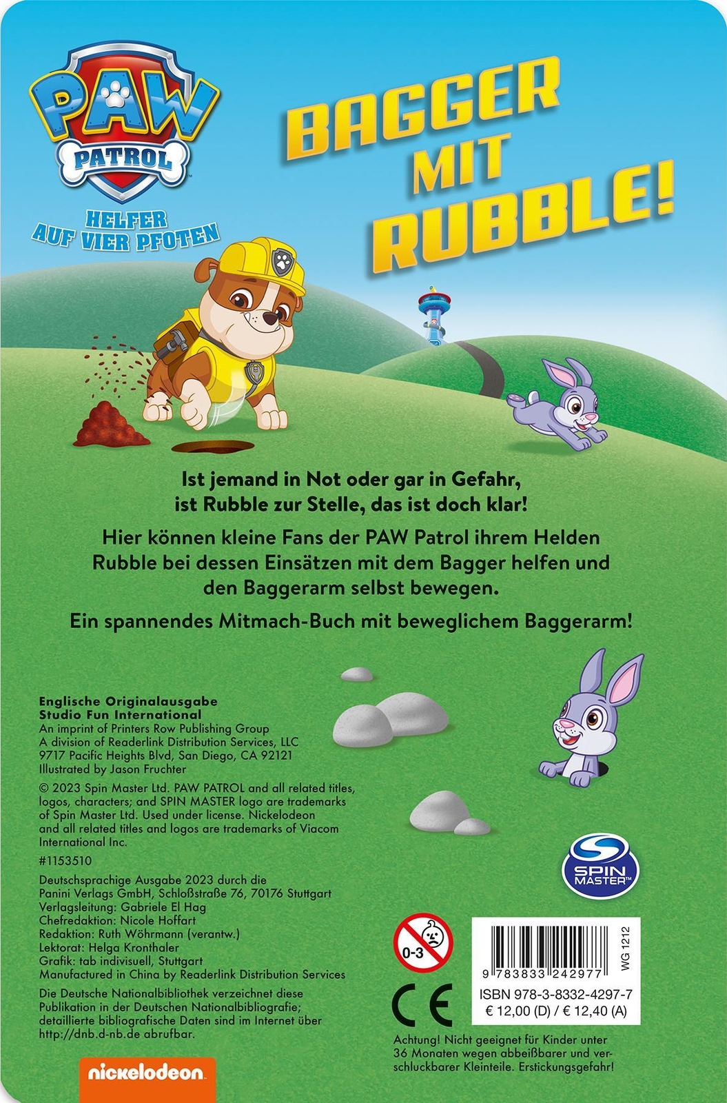 Thumbnail - Paw Patrol: Bagger Mit Rubble | Pappbilderbuch Mit Beweglicher