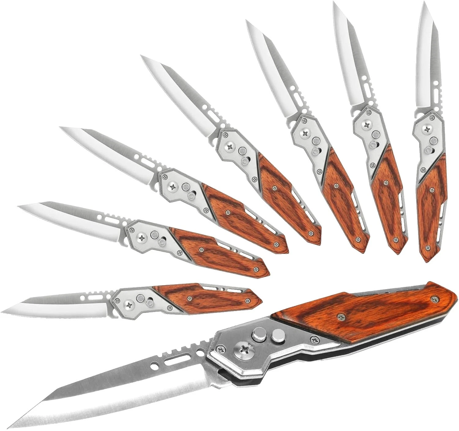 Hoja de acero inoxidable mango de madera cuchillos plegables de colección