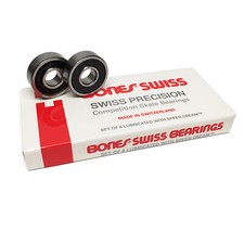 8-Pack BONES SWISS Skateboard Bearings 8mm Precision Competition Size 608 Std 