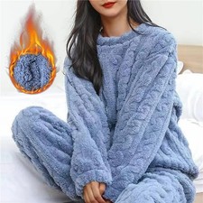 Women Pyjamas Sets Thick Coral Velvet Long Sleeve Sleepwear Casual Homewear