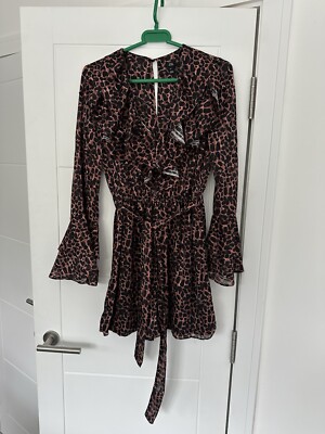 Women's River Island Leopard Print Long Sleeve Flared Cuff