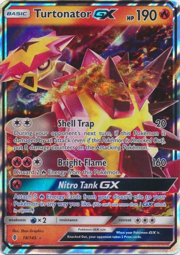 Turtonator-GX - 18/145 Ultra Rare Guardians Rising NM Pokemon TCG