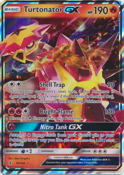 Turtonator-GX - 18/145 Ultra Rare Guardians Rising NM Pokemon TCG