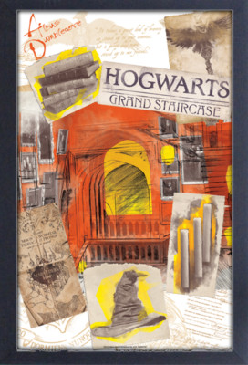 HARRY POTTER GRAND STAIRCASE 13x19 FRAMED GELCOAT POSTER HOGWARTS