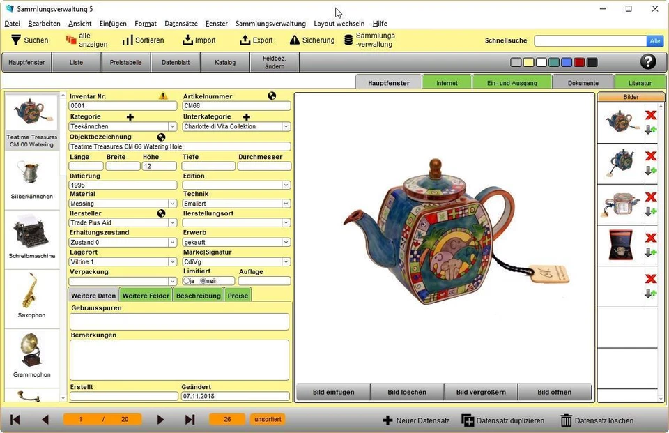 GS Sammlungsverwaltung 5 - Software Programm für Sammler - Sammlung Verwalten  - Bild 2 von 4
