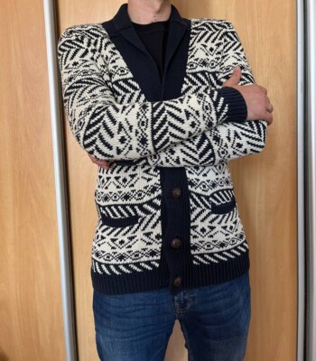 Sandro Men's cardigan Melange knit Size M- L Sandro Paris Sandro Men's cardigan Melange knit Size M- L Sandro Paris