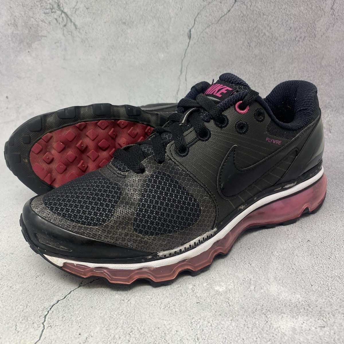 Nike Shoes Womens Sz M Black Pink Air Max 2017 Flywire Sneakers