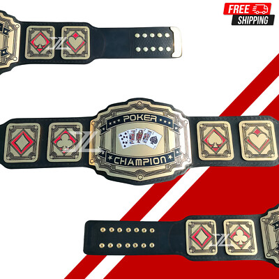 Poker Legend Gold Cards Spades Wrestling Championship Belt Adult Size Brass Belt