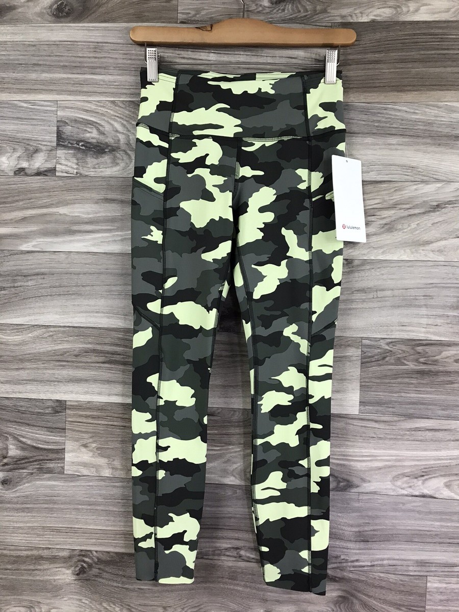 Lululemon Fast Free HR Tight 25” Nulux Size Camo Crispin Green