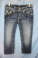 Vigoss Jeans The Chelsea Capri Size 26x 21 US FLAG BLING