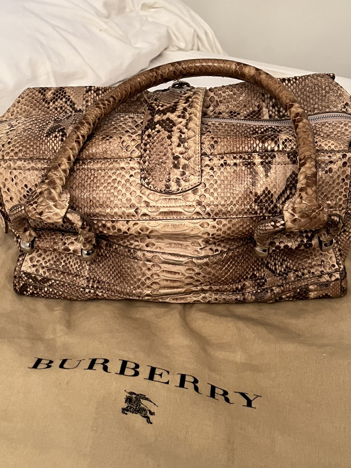 Burberry Limited Edition Python Design Leather La… - image 9