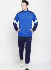 NWT 50 PUMA Men  s Color-blocked Tricot Full-Zip Track Jacket Turkish Sea Blue L