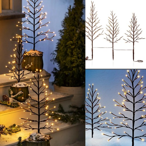 3 x LED Gartenstecker Lichterbäumchen Weihnachtsbäumchen Weihnachtsdeko