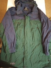 Eddie Bauer Ebtek GORE-TEX Jacket Mens Large Green Blue Nylon Rain Coat Hooded