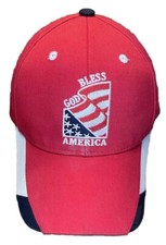 God Bless America USA Flag Hat Cap Red White Blue Adjustable Strapback Cotton