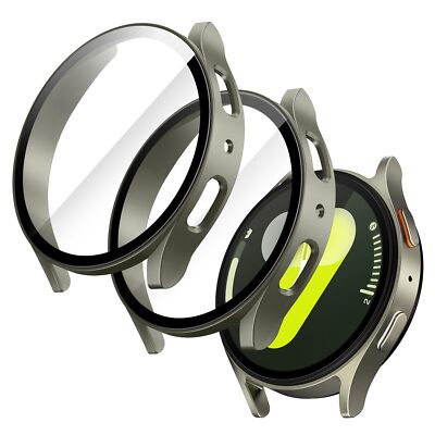 Case with Screen Protector Compatible with Samsung Galaxy Watch 7 44mm, 2 Pack