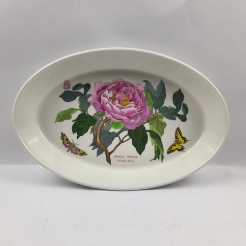 Vintage Portmeirion Botanic Garden Oval Baking Dish Shrubby Peony-Paeonia Moutan