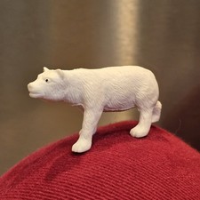 Hard Plastic 2.5" White Polar Bear Toy Figure Small Animal Figurine Diorama