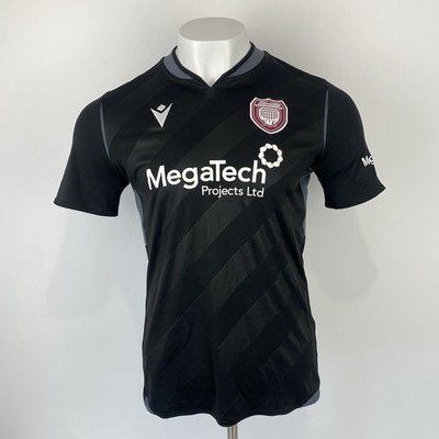 Arbroath 2021 / 22 Football Shirt Macron Black Away Size Medium Adult Jersey