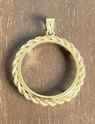 14K Solid Gold Bezel for 1/2 Oz. American Eagle $25 Gold Bullion Coin! 3.6 Grams