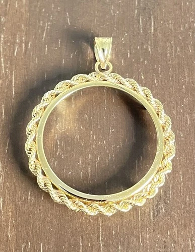 14K Solid Gold Bezel for 1/2 Oz. American Eagle $25 Gold Bullion Coin! 3.6 Grams