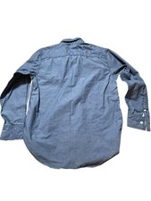 14/16 Nautica Boys Youth Long Sleeve Blue Button Down Anchor Print Nautical Lrg