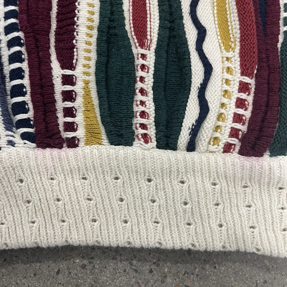 Vintage 90s Structure Coogi Style 3-d Crewneck Pullover Sweater Men's Large - Image 3 of 4