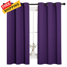 NICETOWN Triple Weave Home Decoration 42"W x 63"L Pack of 2 , Royal Purple