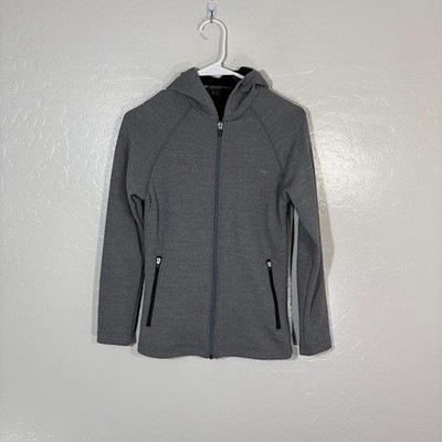 Untouched World Jacket Womens 8 Gray Merino Wool Hooded Full Zip New Zealand