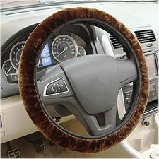 Soft Fuzzy Steering Wheel Cover 15 Universal Anti-slip Winter Color Coffee