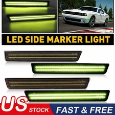 Front Rear Smoked LED Bumper Side Marker Lights For 2015-2022 Dodge Challenger