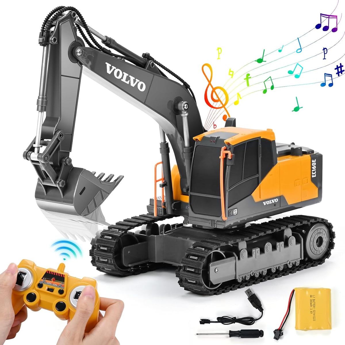 Volvo RC Excavator Remote Control Excavator Toy for Boys Full