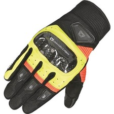 Cortech Apex Air Vented Leather/Textile Gloves | Black/Flo Yellow/Orange