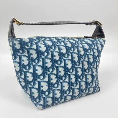 Auth Christian Dior 2002 Trotter Vanity Accessory Pouch Mini Hand