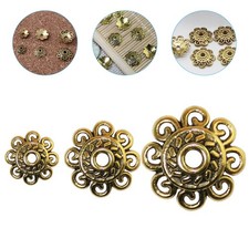 300 Pcs Flower Bead Caps Jewelry Making Alloy Ends Spacer Beads