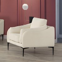 Luxus Sessel Polstersessel Einsitzer Wohnzimmer Sitzer Beige Stoff