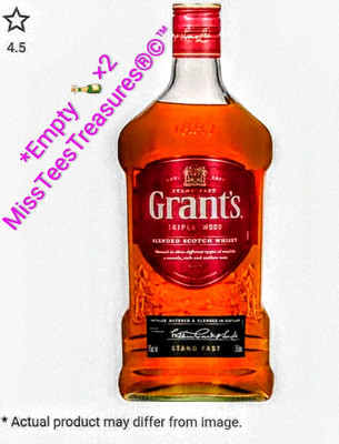 Empty Glass Bottle-Grants TripleWood Blended Scotch Whiskey 1.75 Liter Bottle