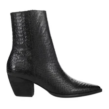 Matisse Caty Snake Pointed Toe Zippered Booties Womens Black Casual Boots CATY-0