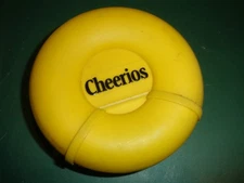Vtg 1999 Cheerios Yellow Snack Container Flip Lid Round Removable Lid (SU81)