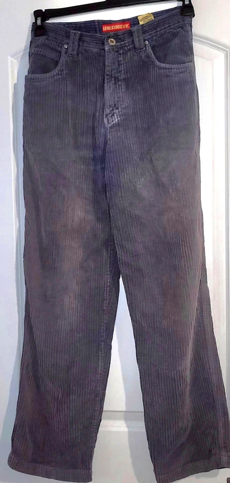 Vintage Union Bay Y2K 90s Big Boys Gray Wide Wale Corduroy Pants Size 18 XXL - Image 2 of 4