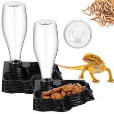 Reptile Water Feeder, 2 Pack, Automatic Water Dispenser, 13.5Oz, for Bearded ...