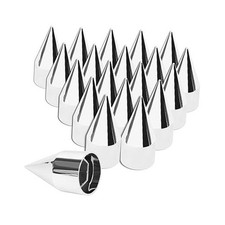 33mm x Spike Lug Nuts Covers Push on,ABS Chrome Plastic Caps 20 4 1/4" Chromed